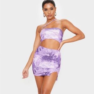 Asian print mini dress